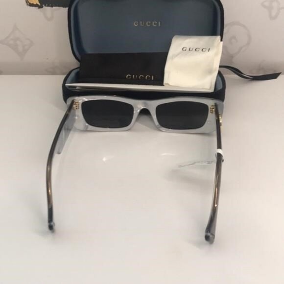 New Authentic Gucci GG0516S 002 Grey Silver Mirror Oversized Sunglasses - Picture 7 of 11